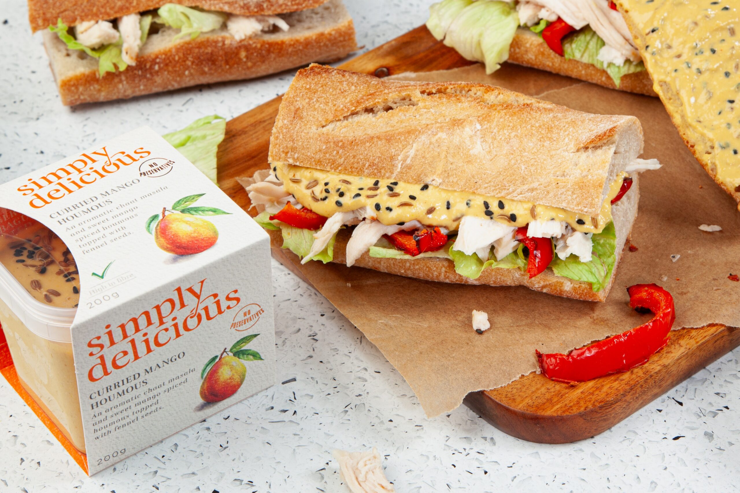 Curried Mango Sandwich with Roasted Red Pepper