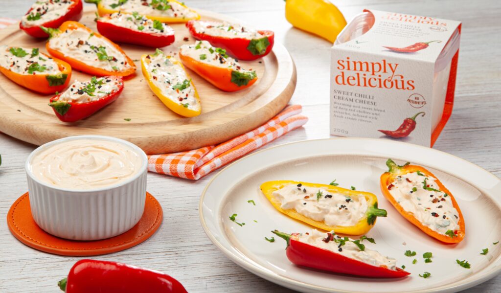 Bell Peppers with Sweet Chilli Cream Cheese Stuffing